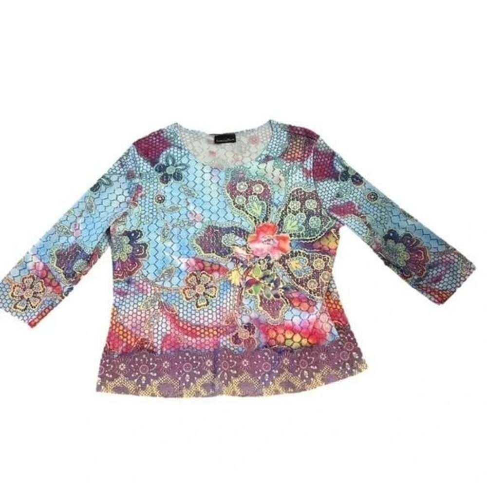 Brittany Black Psychedelic Print Top - Picture 3 of 6